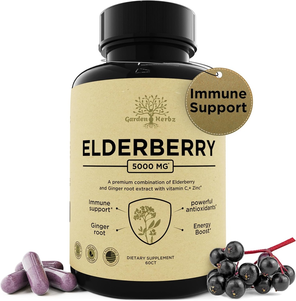 Elderberry cu vitamina C, zinc, & Ginger 