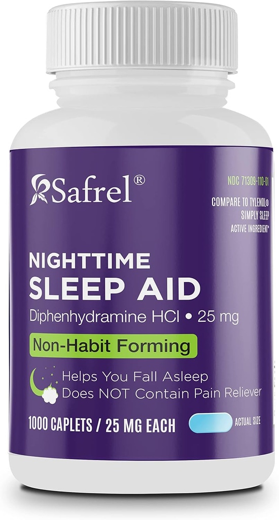 Safrel Nighttime Sleep Aid, Difenhidramină HCl 25mg 