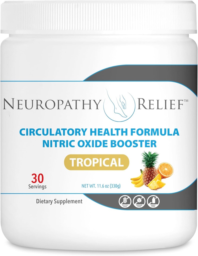 Neuropatie ReliefTM - Formula de sănătate circulară - Booster de oxid azotic - Aroma tropicală (1 borcan), 30 Servings