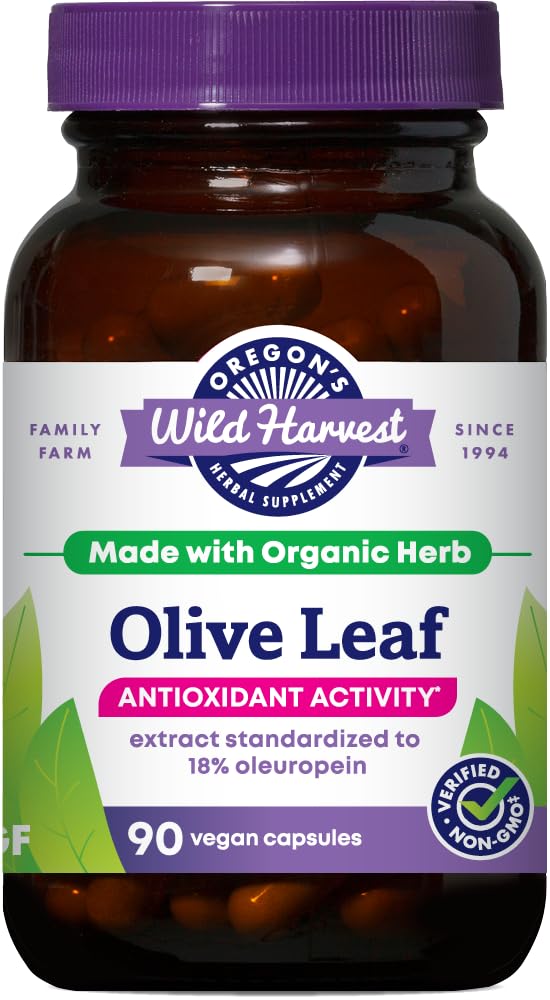 Oregon Wild Harvest, Olive Leaf Supplement, Antioxidant Support, 350 mg, 90 Count
