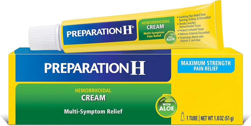 Preparare H Hemoroizi Cream cu Aloe pentru Multi-Simptom Relief - 1.8 Oz Tube