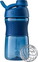 BlenderBottle 20-Ounce Black and Navy Proteine Shaker Sticle cu BlenderBall Wire Whisk