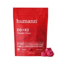Humann Vitamina D3 Chews - vitamina D 5000iu de mare potenta (125mcg) ajuta la sustinerea sanatoasa a dispozitiei, imunitatea, sanatatea respiratorie si sanatatea osoasa, aroma mixta de berry, 30-count