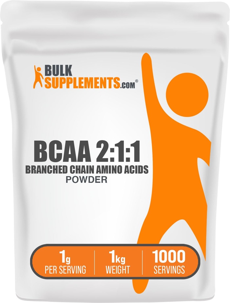 vracSupplements.com BCAA 2:1:1 Pulbere - Aminoacidi din lant ramificat, BCAAs Aminoacids pulbere - Neflavorat & Gluten Free, 1g per Serving, 1kg (Pachet de 5) (11 lbs)