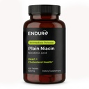 Endur Plain Niacin (acid nicotinic), Heart Health & Healthy Cholesterol Balance Supplement, Formula imediat-Release, Gluten Free, 500 mg (100 comprimate)