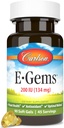 Carlson E-Gems 200 UI (134 mg), Natural-Source Vitamina E, Optimal Wellness, 90 Soft Gels