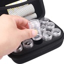 Organizator de pastile de călătorie cu 15 sticle mici divizate & eticheta scris, cutie de pastile cu fermoar drăguţ pentru Medicina & Deţinătorul de vitamine
