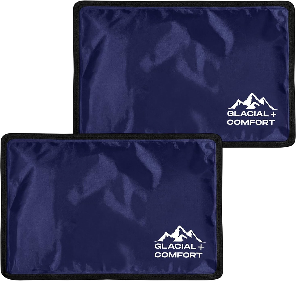 Glaciar Comfort Gel Ice Pack pentru Back Pack - (12" x 8") Pad-uri reci reutilizabile pentru Hip, Knee, Rani Umăr, Straine musculare, Migrene & Postpartum Recovery cu Flex Technology - După chirurgie.