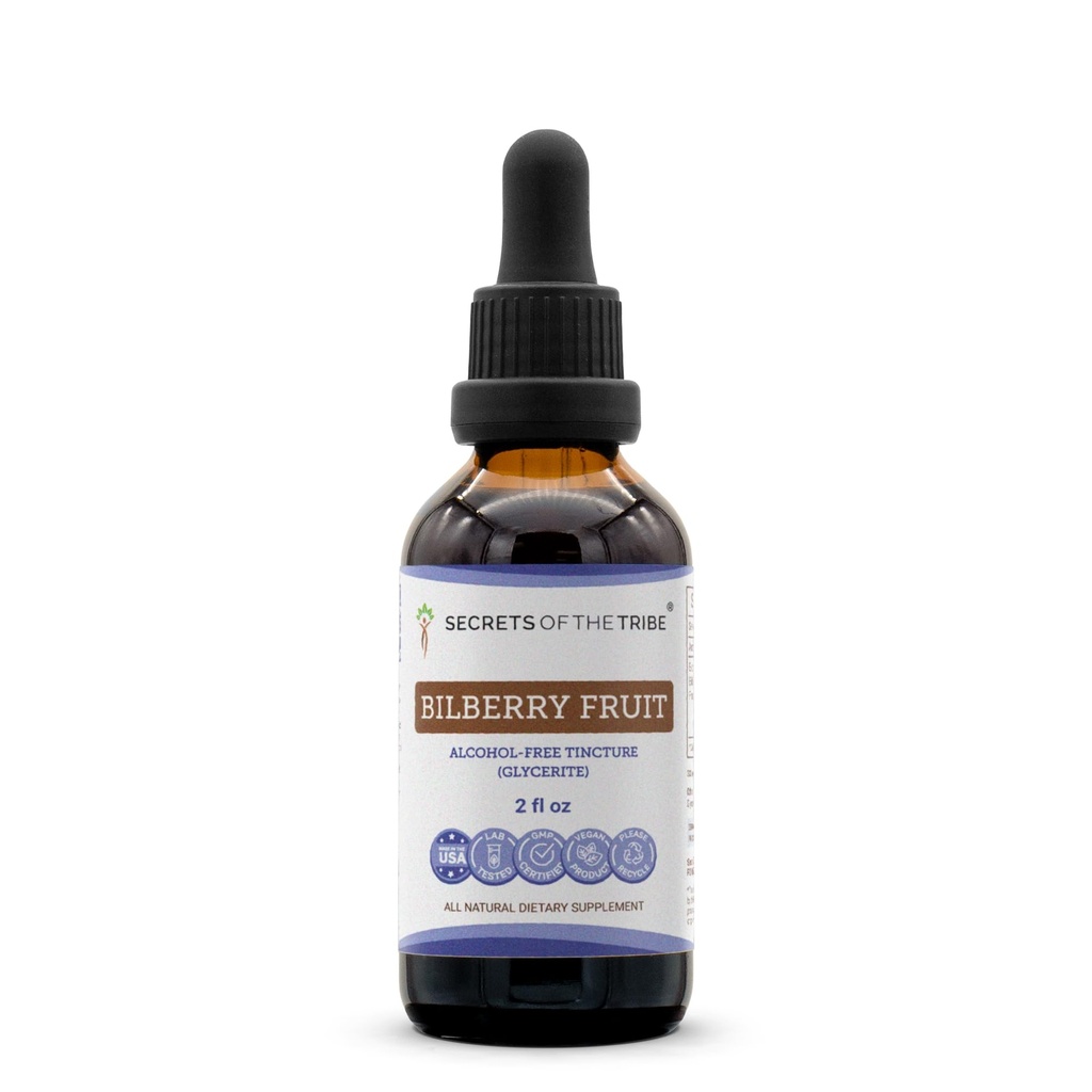 Secretele Extractului lichid fără alcool din Tribe Bilberry Fruit, Bilberry (Vaccinium Myrtillus) Suplimentul pentru tinctură cu fructe uscate (2 FL OZ)