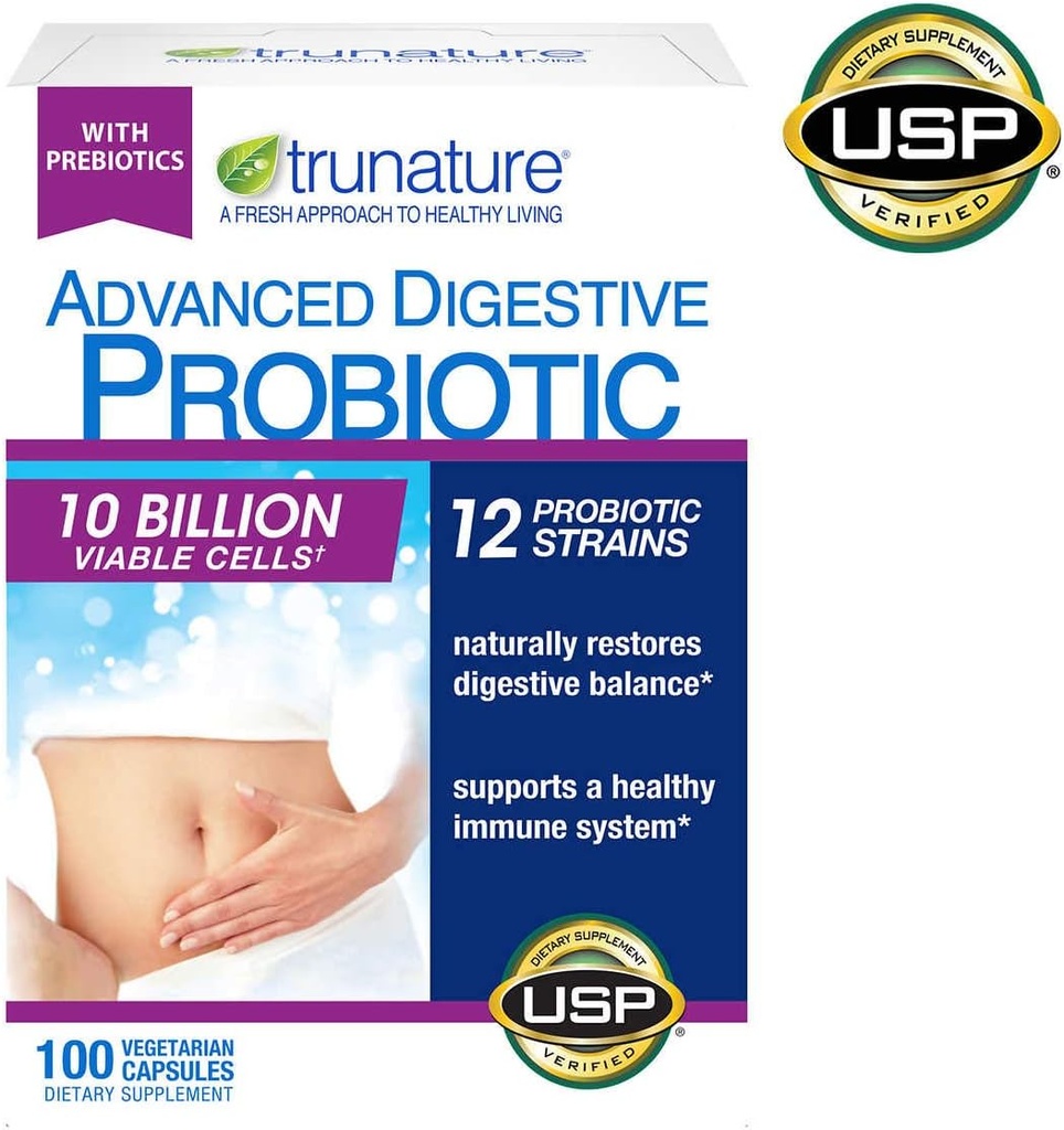 trunature Advanced Digestive Probiotic, 100 Capsule (3 ambalaje)