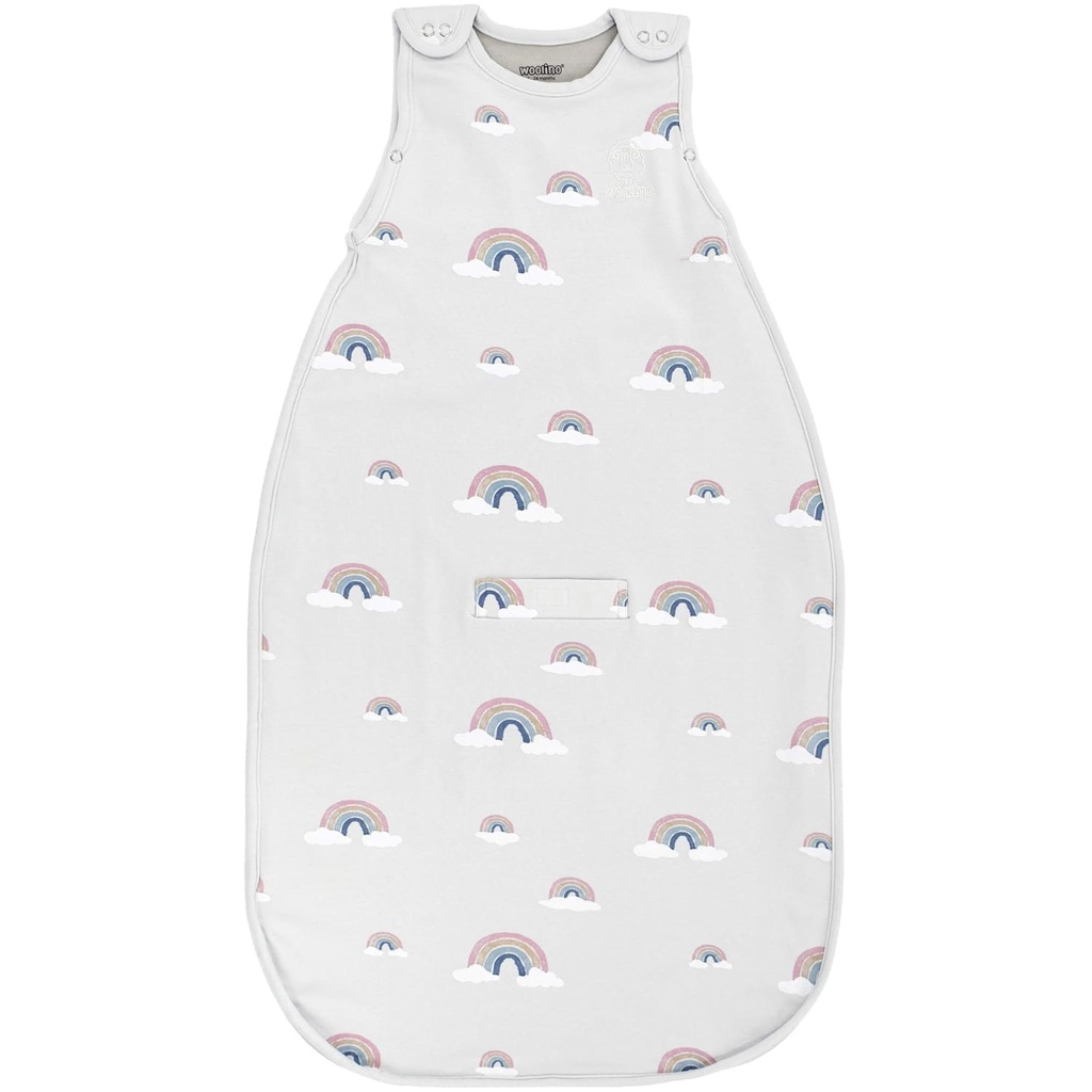 Woolino Merino Wool Ultimate Baby Sleep Sack - 4 Sezon Pat purtabil Blanket - Două-Way Zipper Sac de dormit reglabil pentru copii și copii mici - dimensiune universală (2-24 luni) - Rainbow
