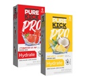 PURE KICK PRO Hidration Electrolyte Drink Mix, Ananas Coconut & Capsuni Ice Pop, 12 Pachete