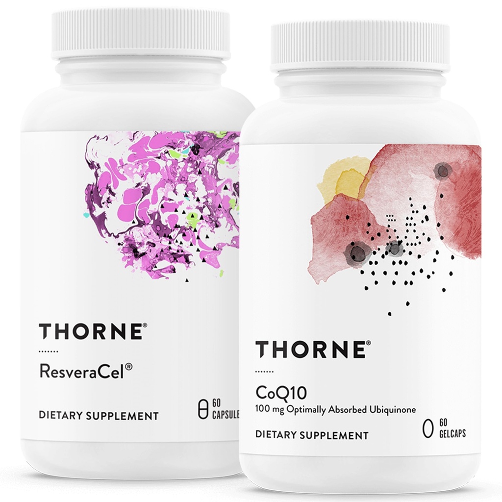 THORNE - Cellular Health Bundle - CoQ10 & NiaCel 400 - Suport energie, Cellular Defense & Healthy Aging - 30 până la 60 Servings