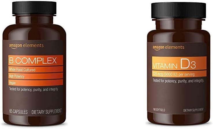 Elemente B Complex (65 capsule) și Elemente Vitamina D3 (180 Softgels)
