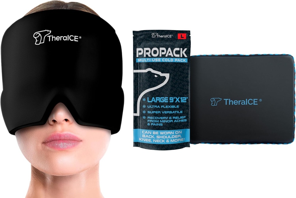 TheraICE Headache & Migrene Relief Hat & TheraICE PROpack Ice Pack