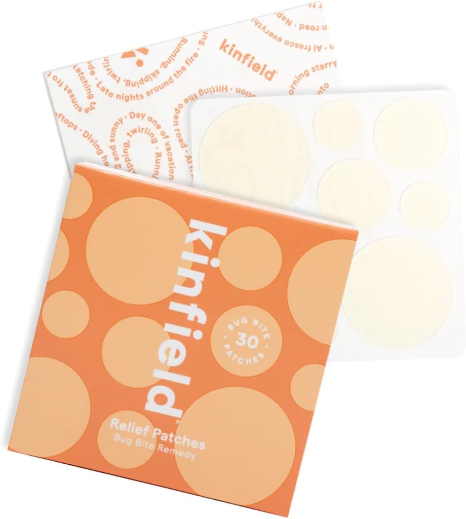 Kinfield Bug Bite Remedy Relief Patches - Hidrocoloid Skin Soothers Against Itch and Iritation - Cruzime, și Paraben Free - Vegan după tratamentul bite - 30 x Patches