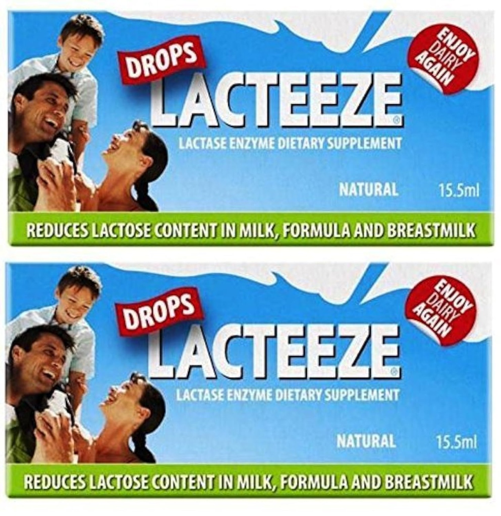 2 ambalaje Lactase Enzim Lacteze picături 15,5 ml lichid