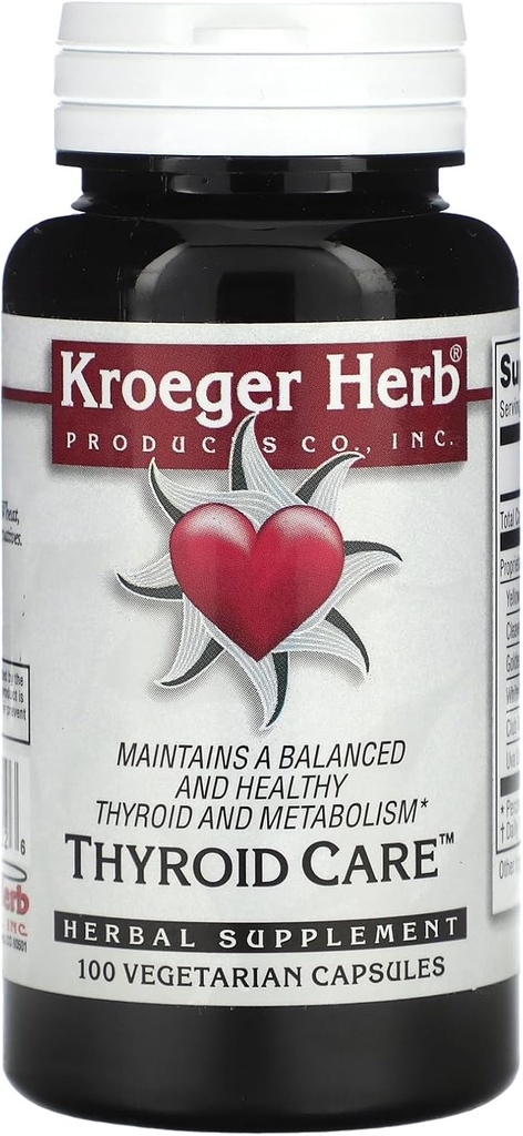 Kroeger Herb Capsule de îngrijire tiroidiană, 100 Conte