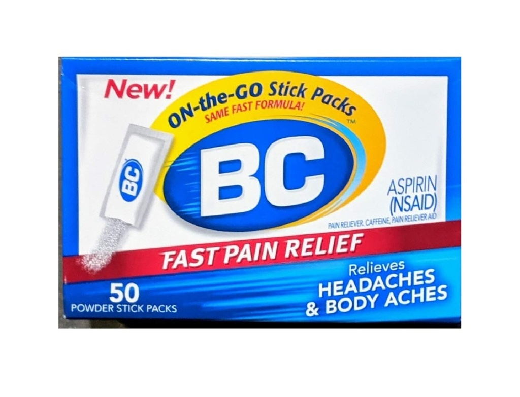 BC Pain Relief Powder Sticks, 50 Sticks per ambalaj (3 cutii)