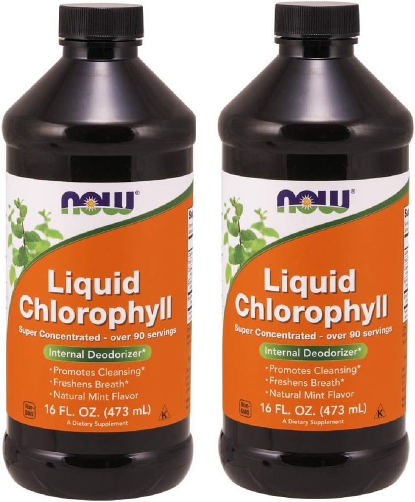 Now Foods Clorofill & Mint, 16 OZ LIQUID (Pachet de 2)