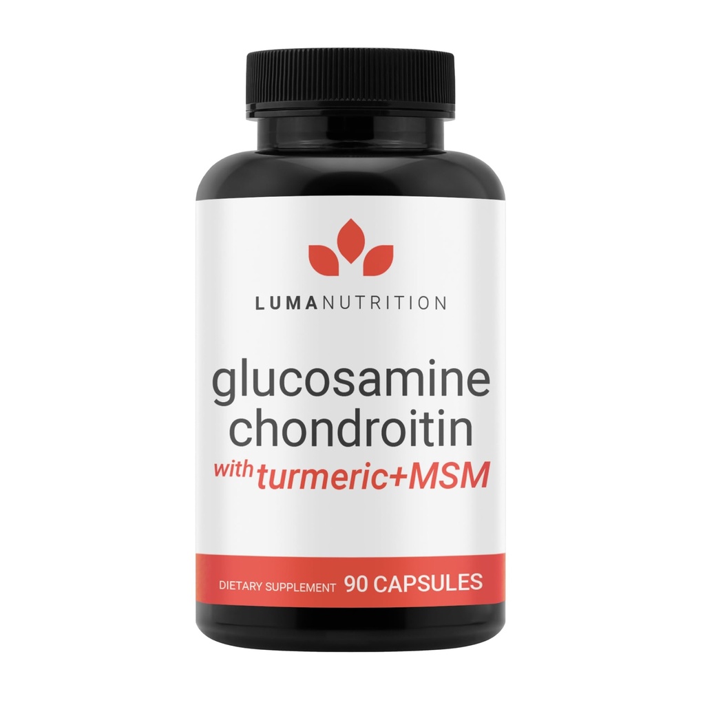 Glucosamină Glucosamină Chondroitin MSM - Turmeric, Boswellia - Supliment premium - pentru bărbaţi şi femei - Supliment comun - 90 capsule