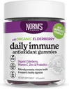 Norm's Farms Organic Elderberry Gummies - Daily Immune Support for Adults & Kids with Zinc, DE111 Probiotic, Vitamina C - Made in USA, 3rd Party Tested - Vegan, Gluten-Free, Kosher, Non-GMO, 60 Gummies