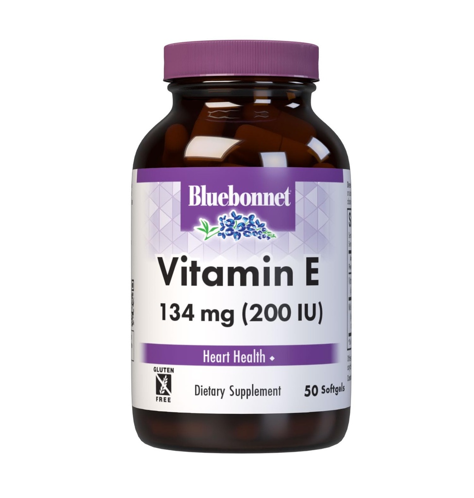 BlueBonnet Vitamina E 200 UI Softgels mixte, 50 Conte