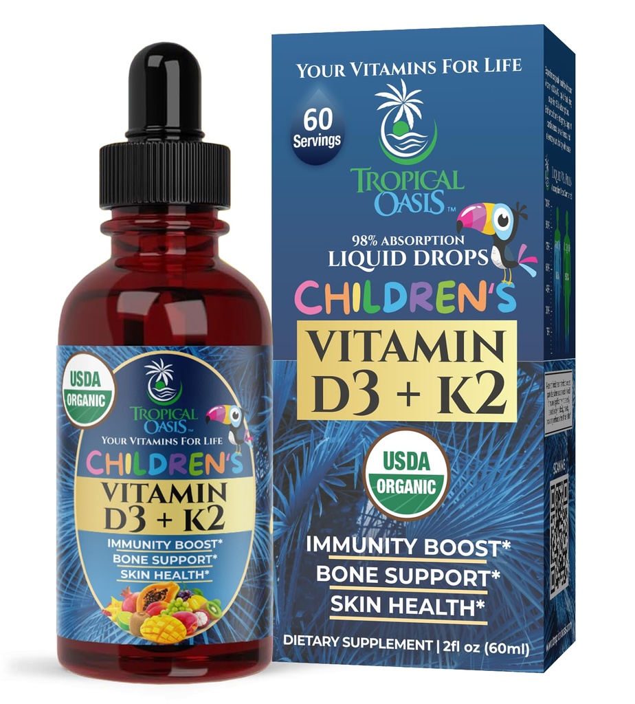 USDA Vitamina organică D3 K2 picături lichide 