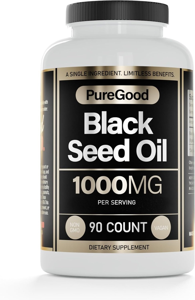 Capsule de ulei de semințe negru, 500 Mg, apăsați rece de mare potențial Digestive ajutor, 90 Conte 100% Non OMG Pure capsule de ulei de semințe de chimen negru