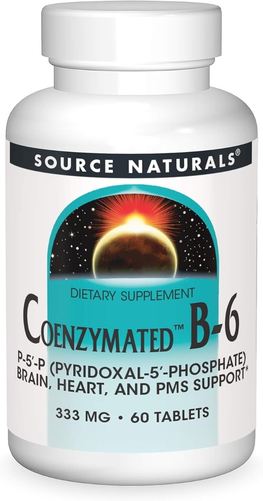 Sursa Naturals Coenzimated B-6, Promovează un sistem nervos sănătos*, 333mg - 60 comprimate