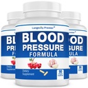 [3-Bottle Value Pack] longevitate Formula tensiunii arteriale - cu 12+ plante naturale. Supliment de sprijin alimentar