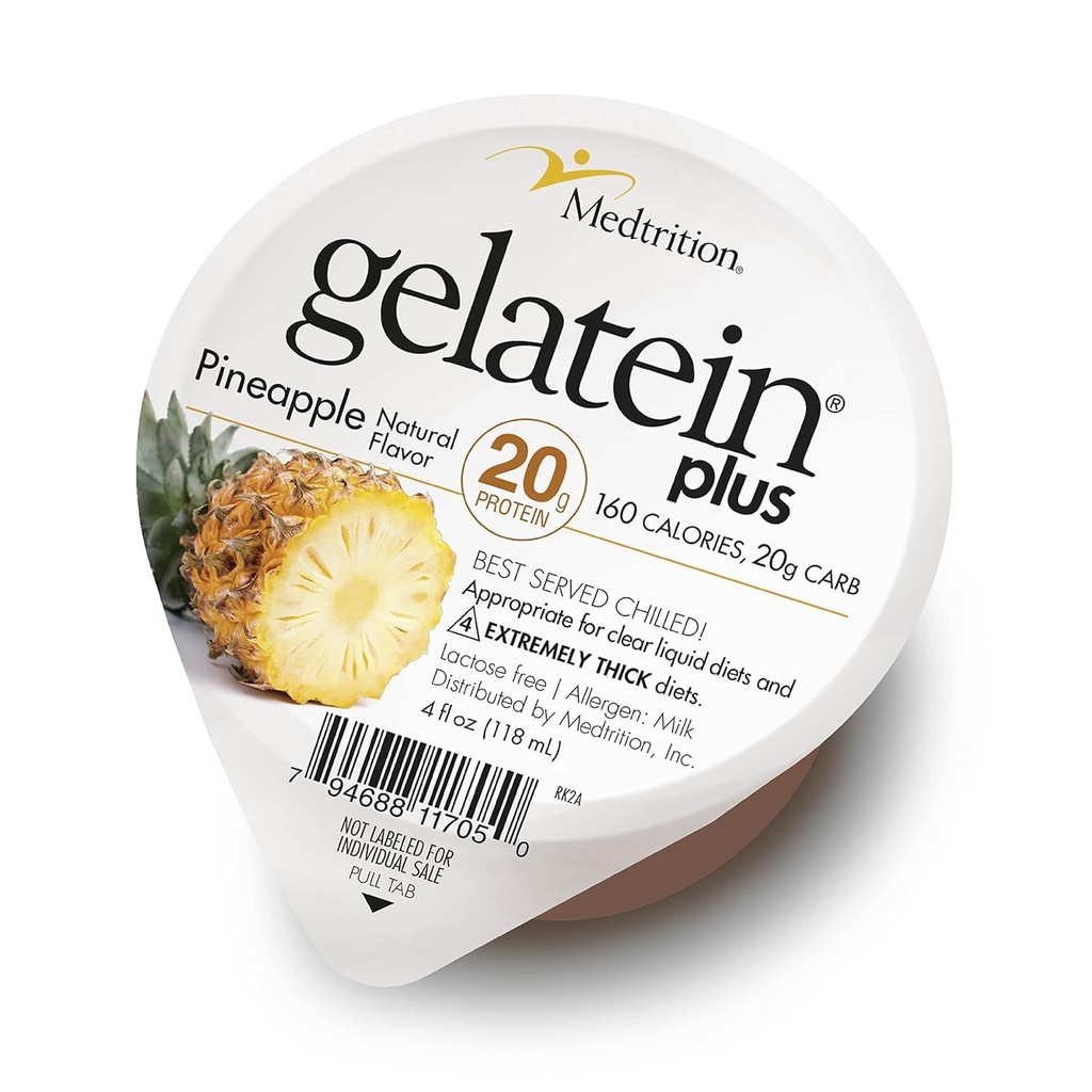 GelaTein Plus Ananas: 20 grame de proteine. Ideal pentru Liquid Diets Clear, dificultăţi de înghiţire, dializă şi oncologie. Mare pre sau post-workout Snack. (36 Pack) ...