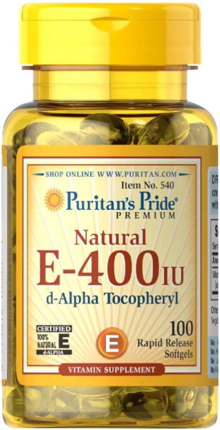 Puritan's Pride Vitamin E 268 mg Mixed Tocopherols Natural Immune Support by Pride®, 400 UI /, 100 Count