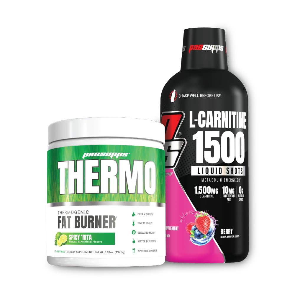 PROSUPPS Termal Fat Arde praf termogenic Rita picant și 1500 L-Carnitina Berry - Managementul greutății și antrenament pre - Energie, Mood, Appetite Control -