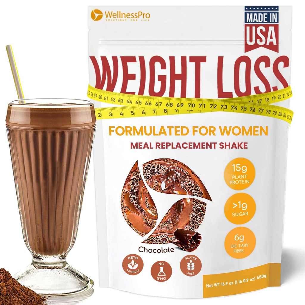 Masa de schimb Shake pentru femei cu aroma de ciocolata, Keto prietenos, praf de proteine Kosher, Pre & Probiotice pentru digestia Easy, Nu Sucralose Inclus, 16,9 Oz