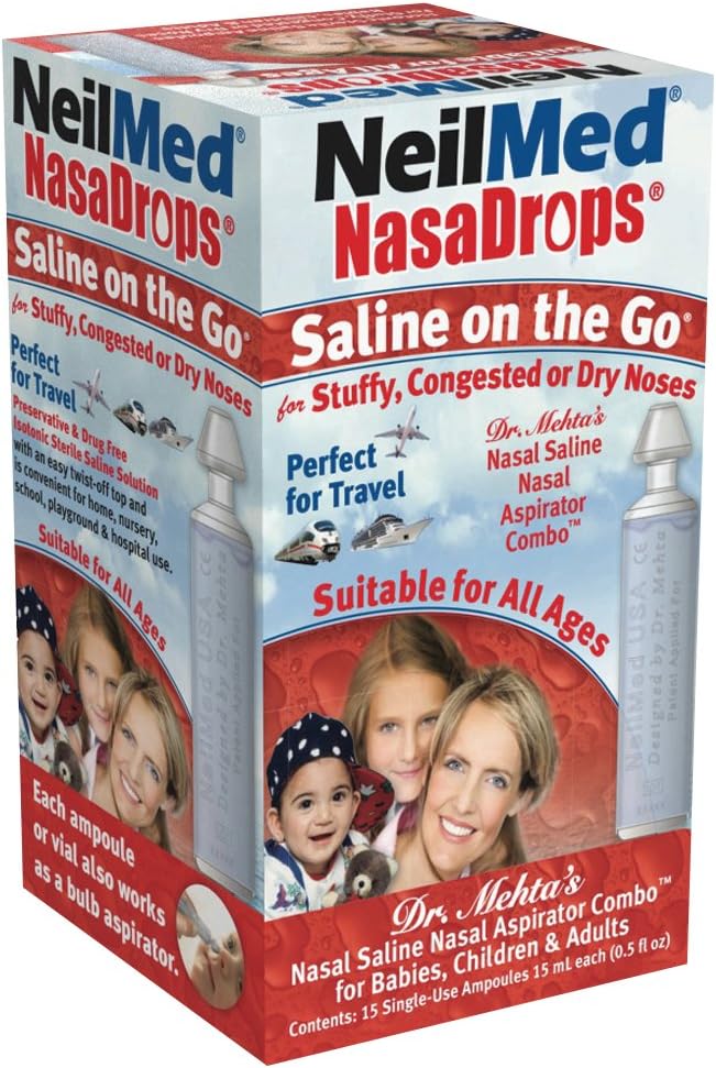 Neil Med NASA aruncă flacoane saline, 15 ampoule de unică folosinţă, 0,5 Fl Oz
