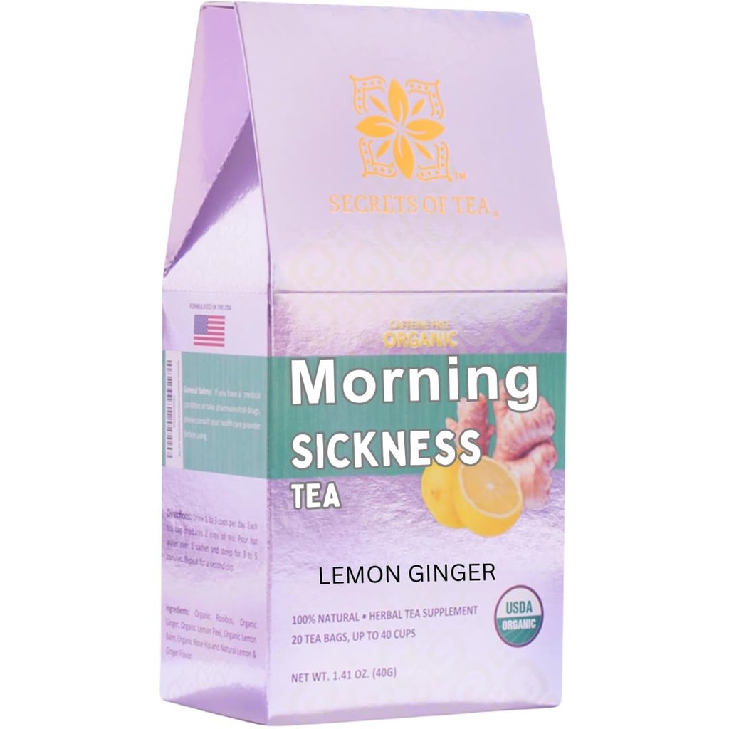 Secretele ceaiului - sarcina greata Ceai - fierbinte sau Iced Morning Boală ceai- Cafeina Free- 1 Trimester Sarcina trebuie să aibă - Lemon Ginger- până la 40 Serviri - 20 Conte(1 Pachet)