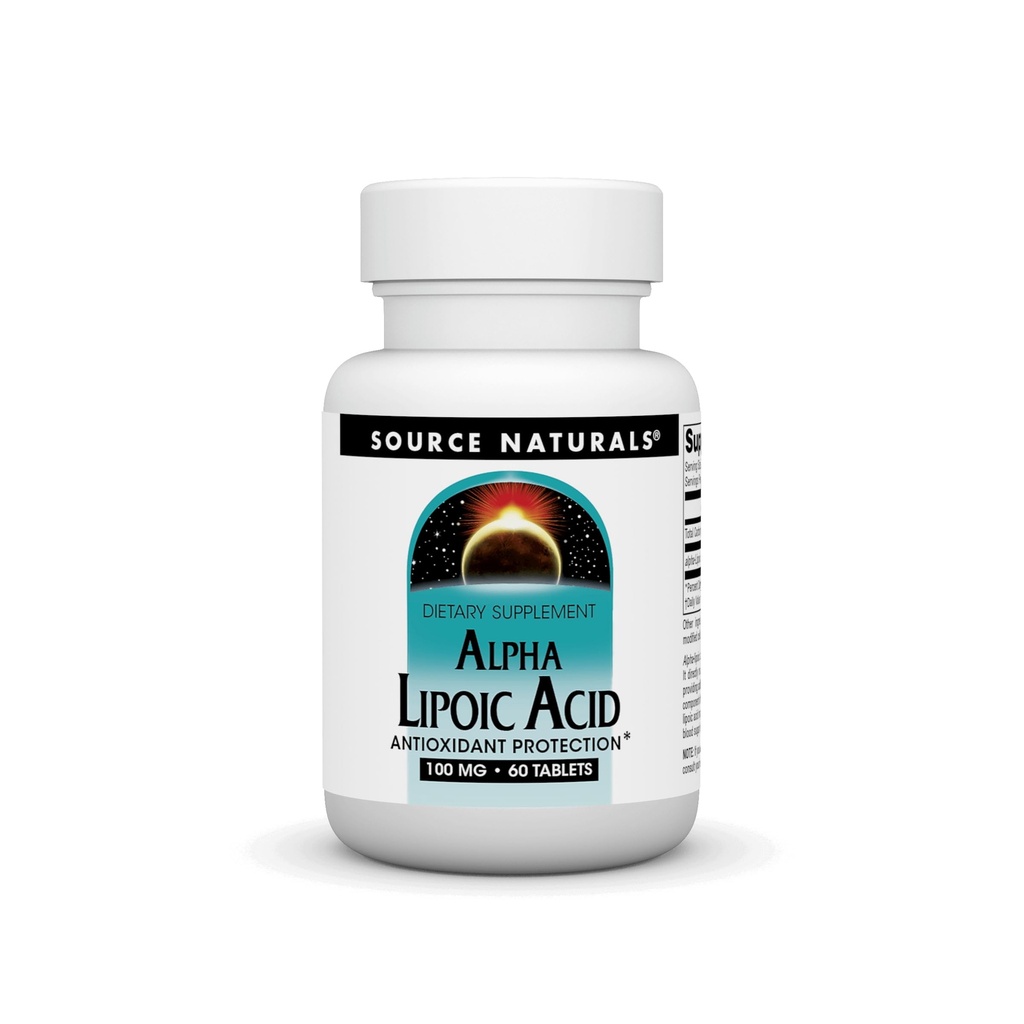 Sursa Naturals Alpha Acid lipoic susţine metabolismul sănătos al zahărului, funcţia hepatică şi generarea de energie* -100 mg -60 comprimate