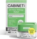 Cabinet: Toată ziua Alergie Ajutor Cetirizina 10mg pentru ajutor non-drowsy de la alergii frecvente Simptome (Jar de sticlă reîncărcabil)