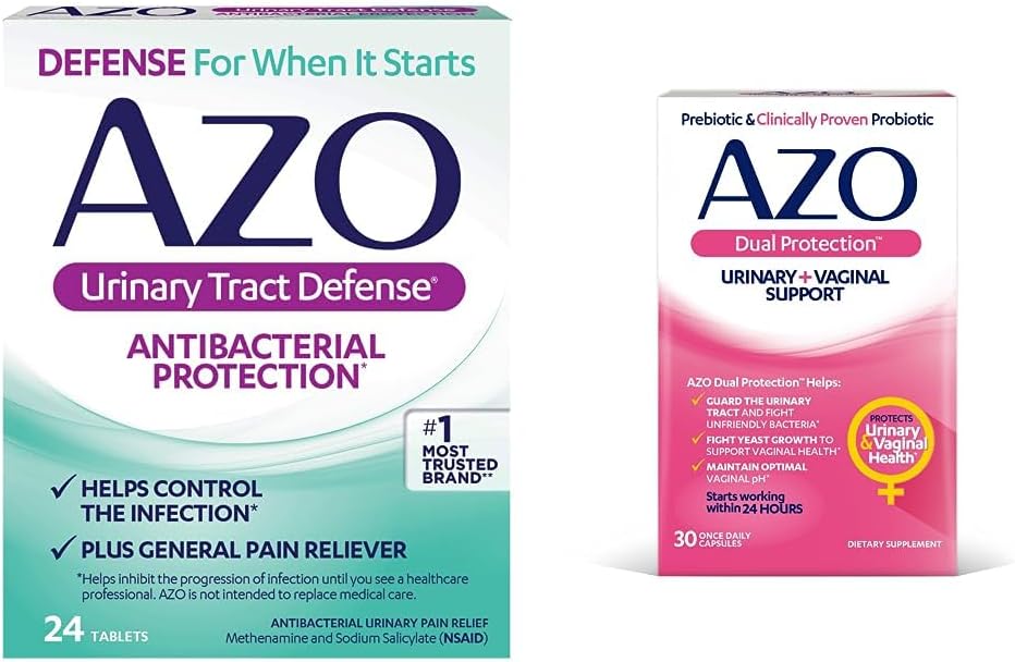 AZO Defense Tract urinar Antibacterian Protectie, Ajuta la controlul unei ITU pana cand puteti vedea un doctor 24 Conte + Dual Protection, Urinal + Vaginal Support*, Prebiotic Plus Probiotic, 30 Conte
