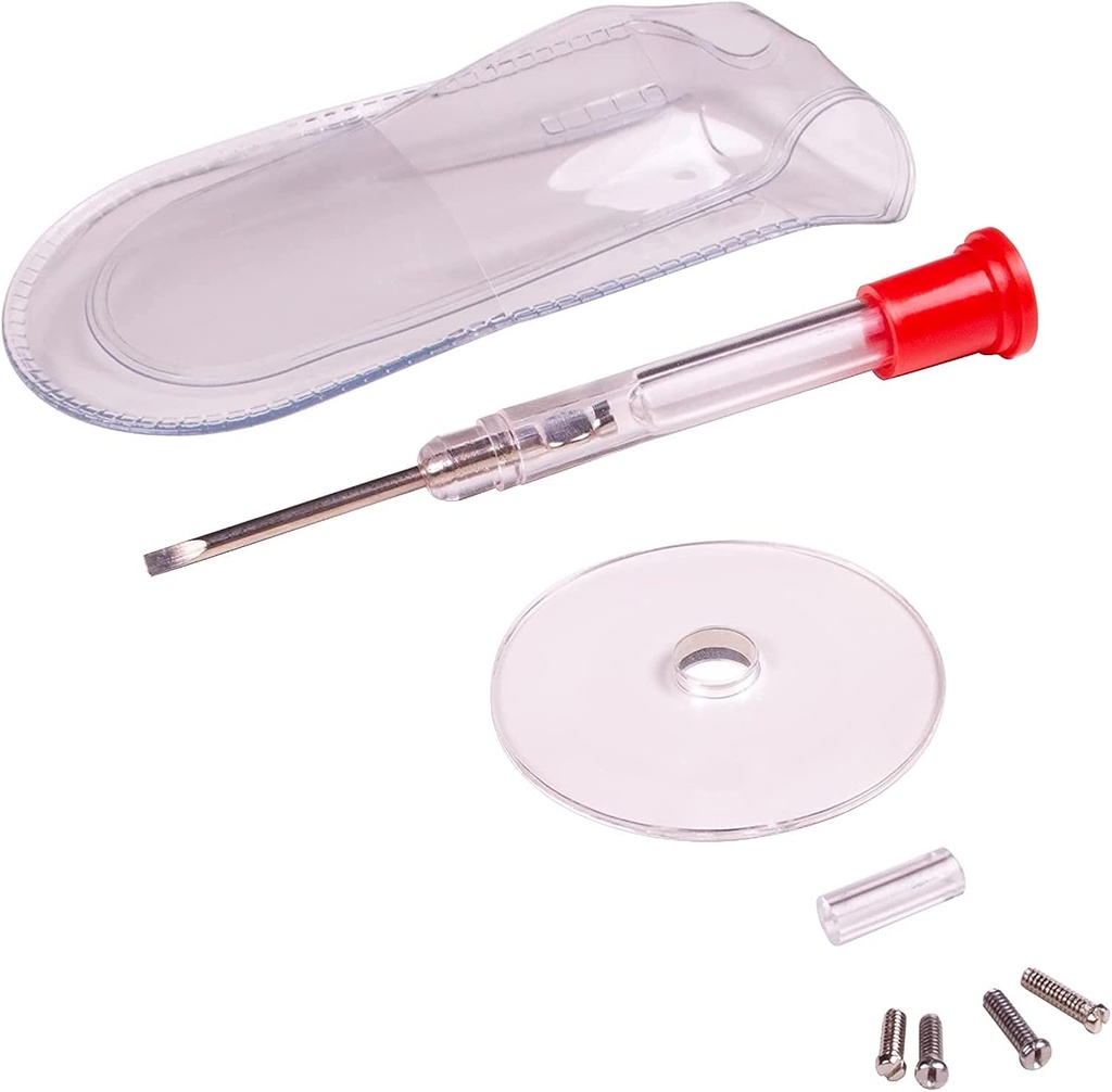 Apex Ochelari Kit de reparații - Kit de reparații din sticlă cu șurubelnițe mici, Șuruburi din sticlă, sticlă de mărire, Ghid șurub, & Poștă de stocare - Kit universal de reparare a ochelarilor pentru citit ochelari, & ochelari de soare