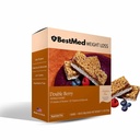 BestMed - Bar de nutritie bogata in proteine - Carb mic, 15g Proteina, Zahar scazut, Fibra ridicata, Calorie scazuta, Bar de inlocuire a mesei (Double Berry, 1 cutie - 7 Conte)