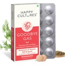 Culturi fericite Adio gaz, capsule masticabile de gaz pentru sănătate digestivă, balonare și indigestie cu Simethicone 50mg - 30 Masticabile