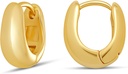 Essentials 14K aur sau argint Sterling Teardrop placat Huggie Hoop 12mm
