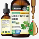 BIO KRAUTER Goldenseal Root Extract lichid - Vegan suport respirator - Golden Seal drops - Alcool și zahăr gratuit - 2 Fl.Oz.