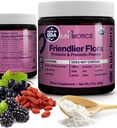 SUNBIOTICS Friendlier Flora - copii Prebiotic și supliment de pulbere probiotic cu 5 miliarde CFU de 5 Tulpini probiotice pentru Flora bun gust, Sistemul imunitar, Microbiom și echilibrat - Berry, 2 Ounce