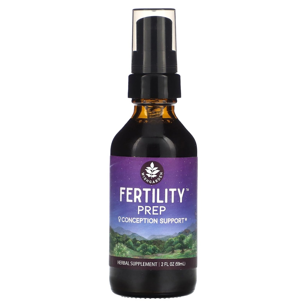 WishGarden Herbs Fertility Prep - Toate naturale Fertility Herbal Supplement with Vitex, Red Maca & Raspberry Leaf, Suporturi Hormon sănătos echilibru pentru femei, Optimal Uterinel Health & Conception, 2oz