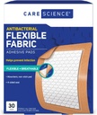 Care Science Fabric Bandaje adezive Pad, 3x4 inch Extra Large Flexible non-Stick Strip, Ajuta la prevenirea infectiei, protectie respirabila, pentru primul ajutor si ingrijirea ranilor, 30 Conte