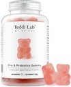 Unichi Pre & Probiotice Gummy, 60+ miliarde Probiotice combinate cu prebiotic pentru Digestive Wellness and Inner Balance, Non-GMO, Yogurt Arome, 60 Conte
