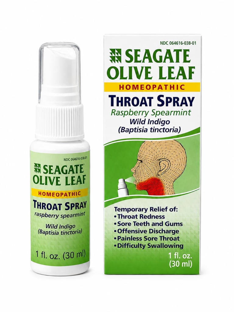 Seagate Produse Homeopatic Olive Leaf Spray (Pachet de 1) 1 Ounce Raspberry-Spearmint